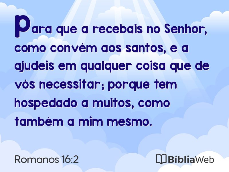 Romanos 16:2 em imagem para compartilhar