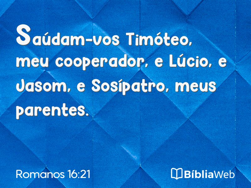Romanos 16:21 em imagem para compartilhar