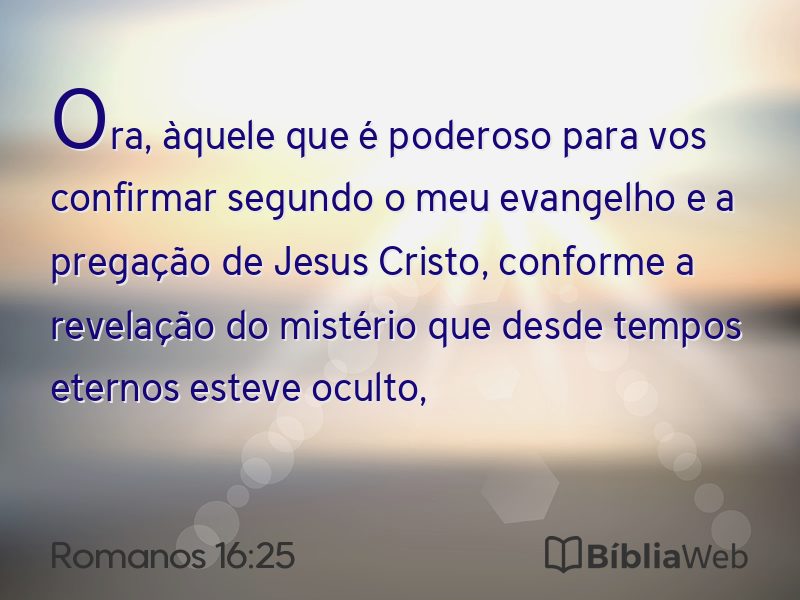 Romanos 16:25 em imagem para compartilhar