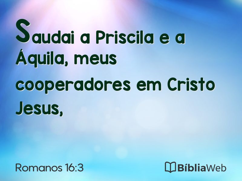 Romanos 16:3 em imagem para compartilhar