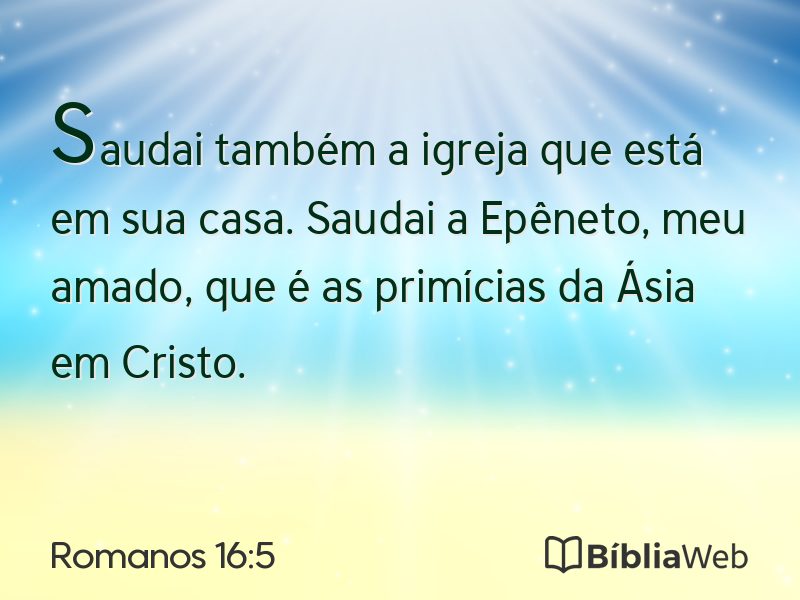 Romanos 16:5 em imagem para compartilhar