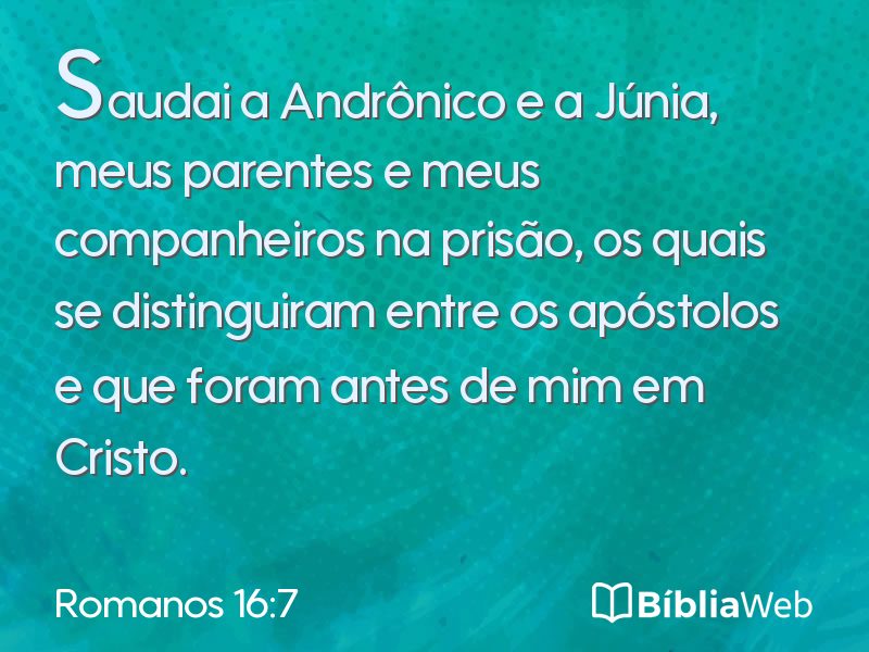 Romanos 16:7 em imagem para compartilhar