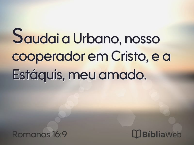 Romanos 16:9 em imagem para compartilhar