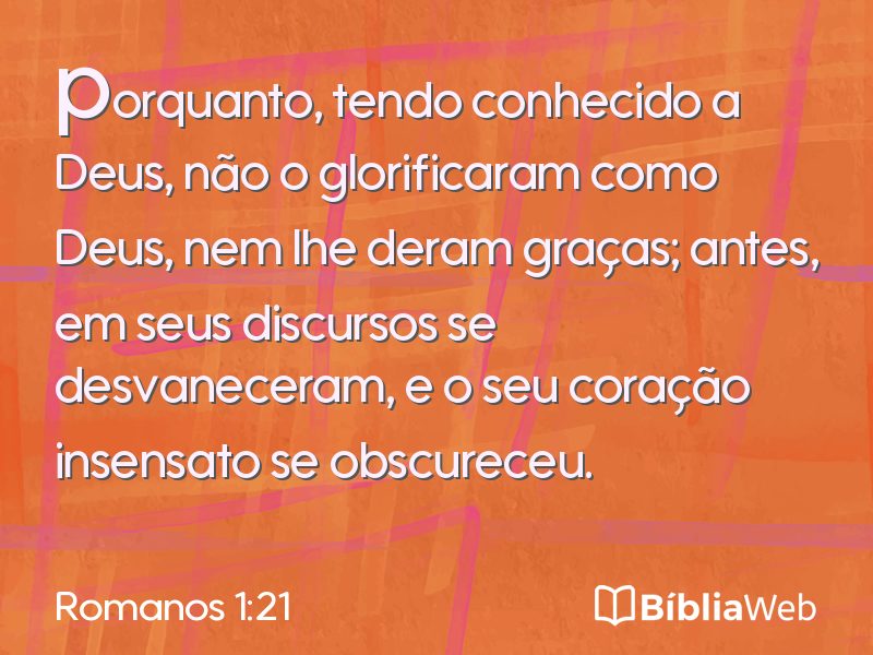 Romanos 1:21 em imagem para compartilhar