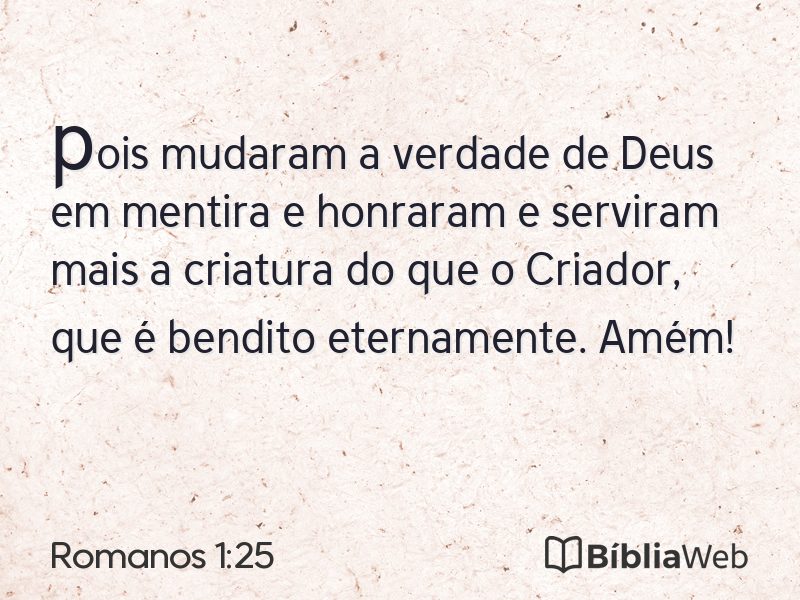 Romanos 1:25 em imagem para compartilhar