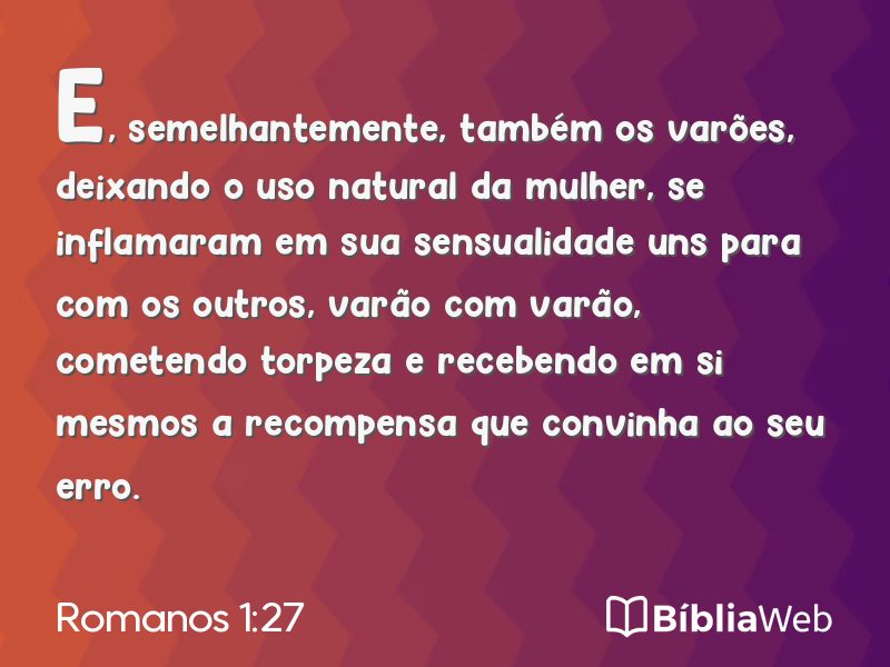 Romanos 1:27 em imagem para compartilhar