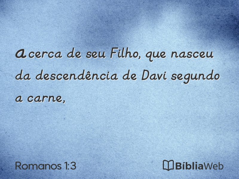 Romanos 1:3 em imagem para compartilhar