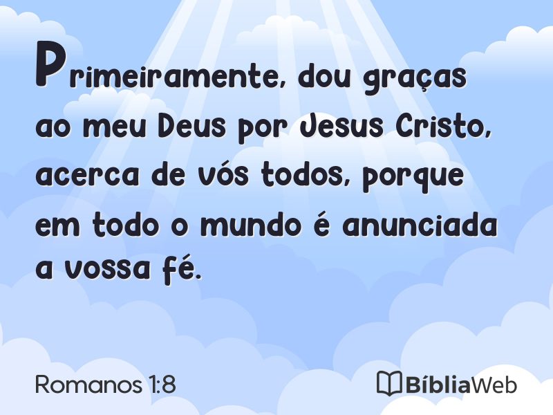 Romanos 1:8 em imagem para compartilhar