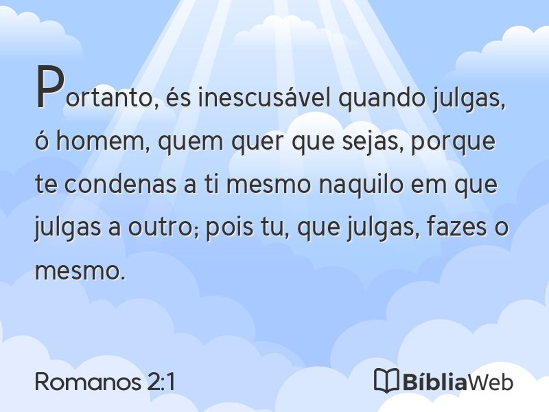 Romanos 2:1 em imagem para compartilhar