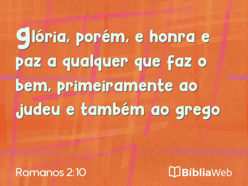 Romanos 2:10 em imagem para compartilhar