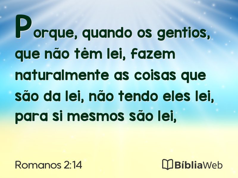 Romanos 2:14 em imagem para compartilhar