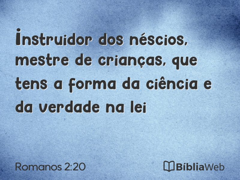 Romanos 2:20 em imagem para compartilhar