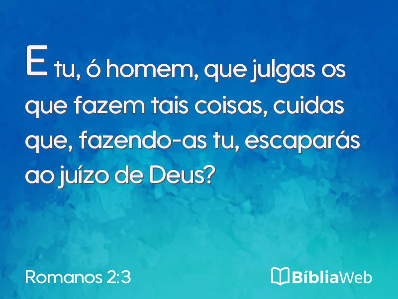 Romanos 2:3 em imagem para compartilhar