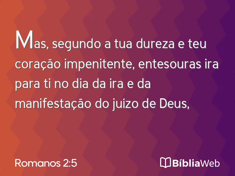 Romanos 2:5 em imagem para compartilhar