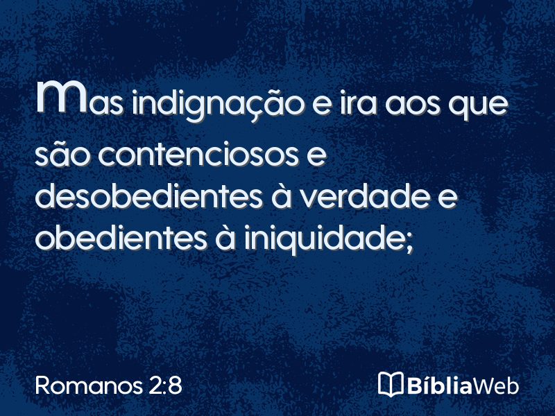 Romanos 2:8 em imagem para compartilhar