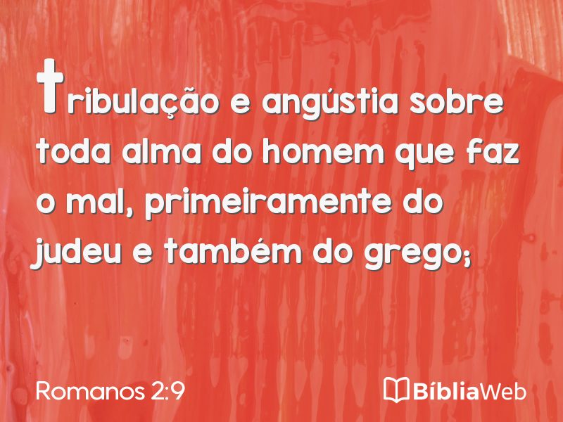 Romanos 2:9 em imagem para compartilhar