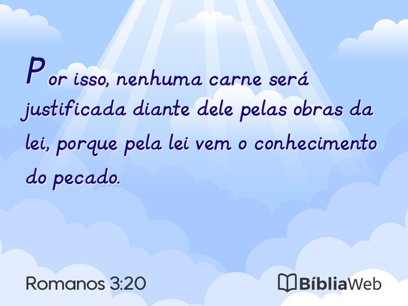 Romanos 3:20 em imagem para compartilhar