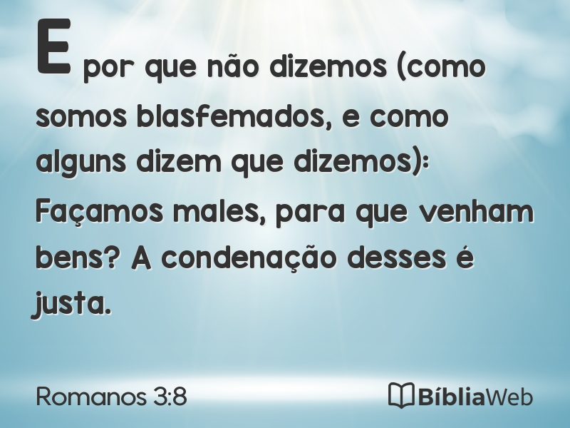 Romanos 3:8 em imagem para compartilhar