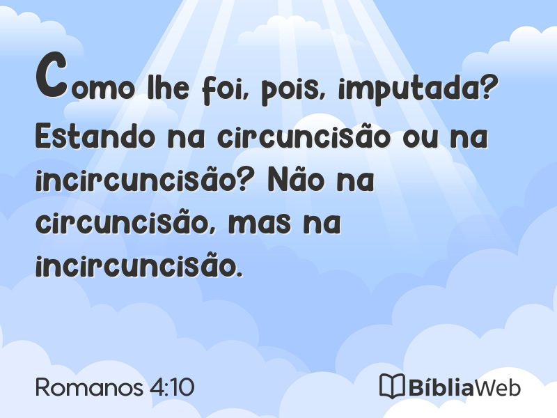 Romanos 4:10 em imagem para compartilhar