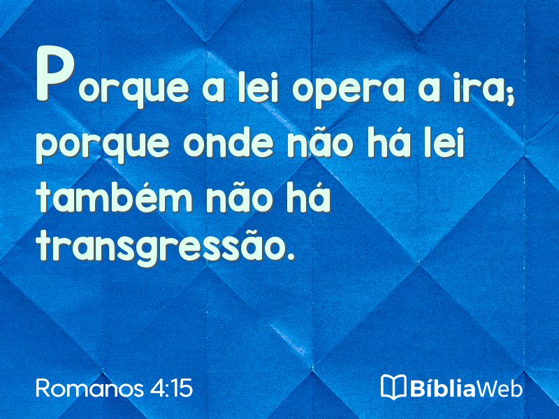 Romanos 4:15 em imagem para compartilhar