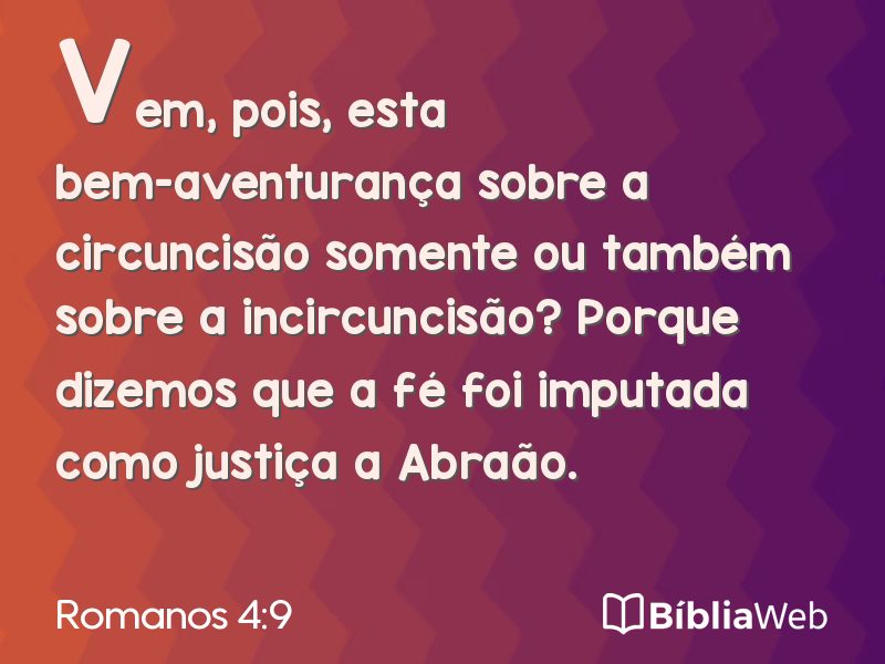 Romanos 4:9 em imagem para compartilhar
