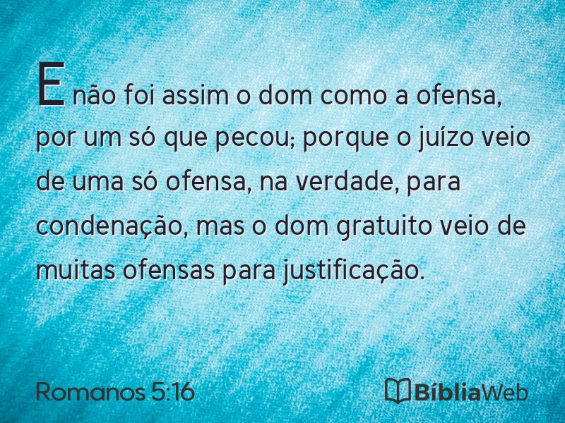 Romanos 5:16 em imagem para compartilhar