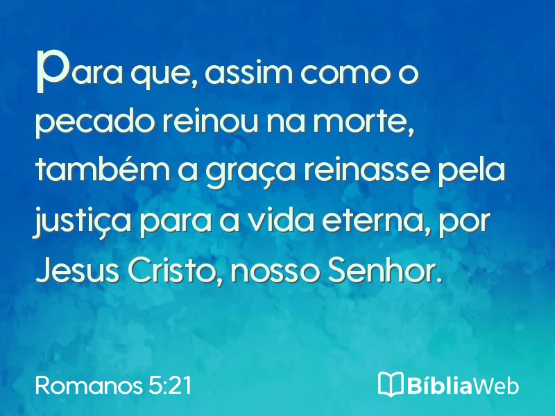 Romanos 5:21 em imagem para compartilhar