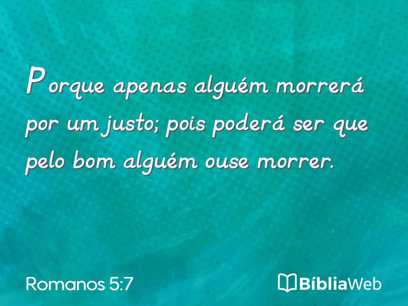 Romanos 5:7 em imagem para compartilhar
