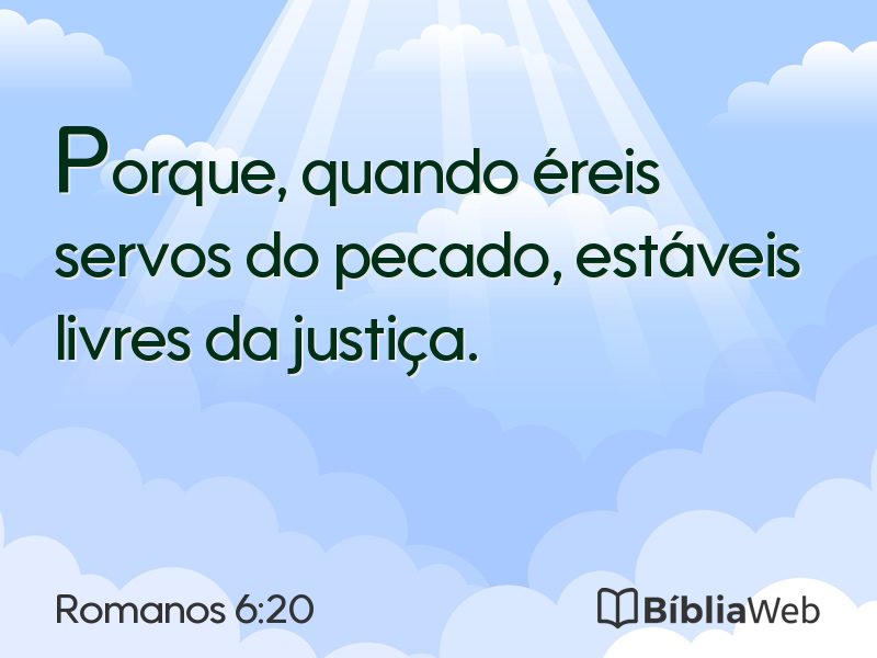 Romanos 6:20 em imagem para compartilhar
