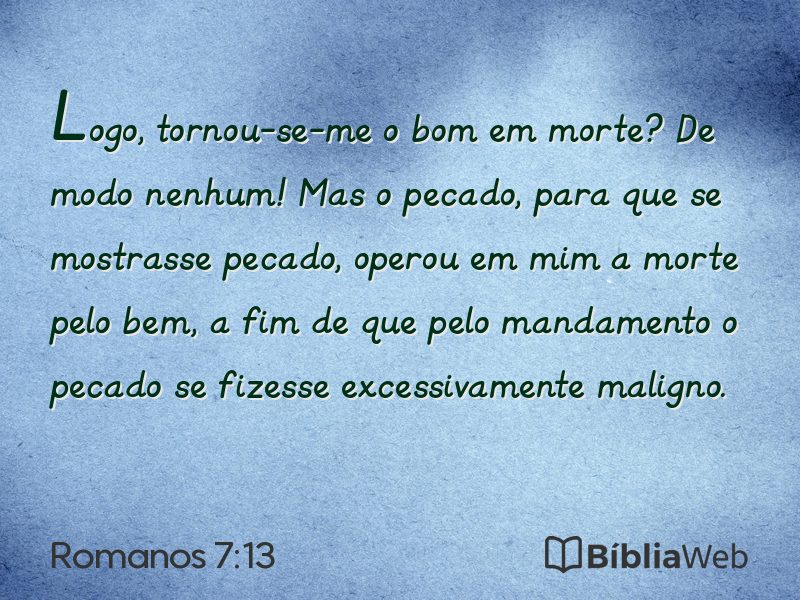 Romanos 7:13 em imagem para compartilhar