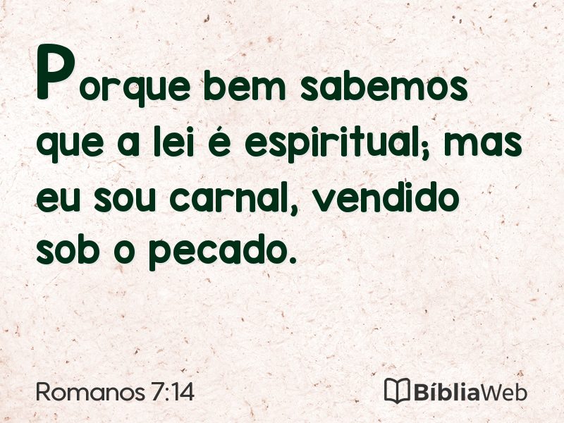 Romanos 7:14 em imagem para compartilhar