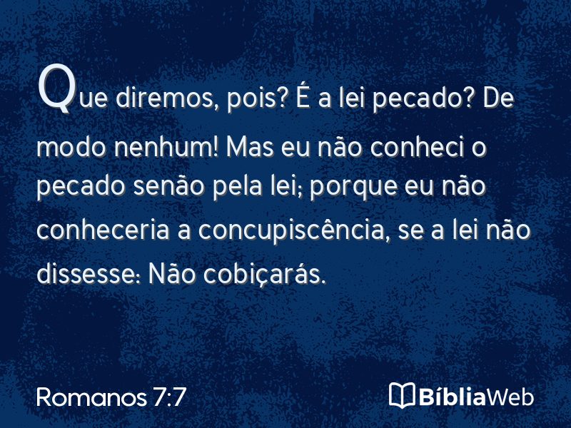 Romanos 7:7 em imagem para compartilhar