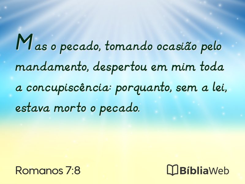 Romanos 7:8 em imagem para compartilhar