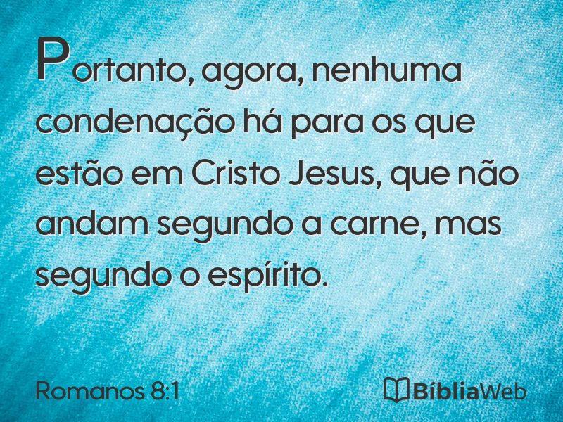 Romanos 8:1 em imagem para compartilhar