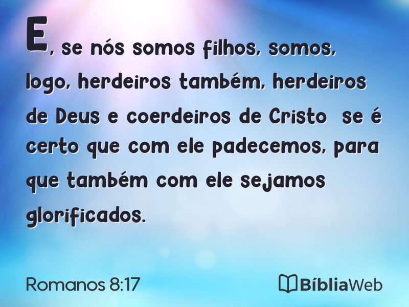 Romanos 8:17 em imagem para compartilhar