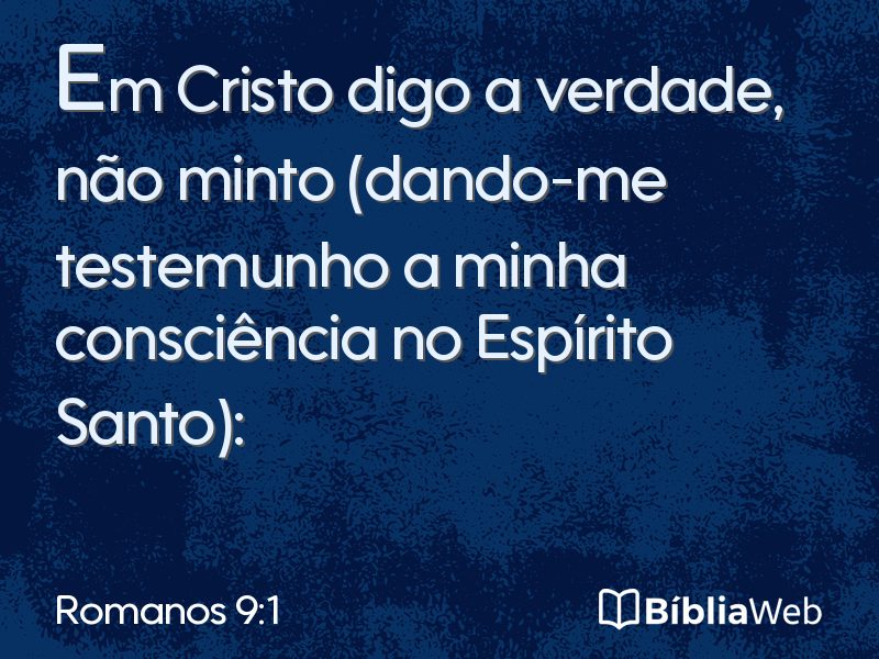 Romanos 9:1 em imagem para compartilhar
