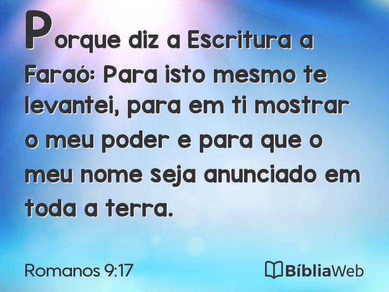 Romanos 9:17 em imagem para compartilhar
