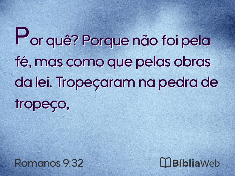 Romanos 9:32 em imagem para compartilhar