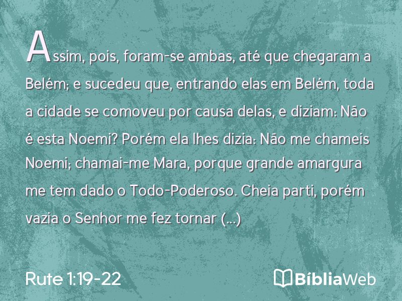 Rute 1:19-22 em imagem para compartilhar