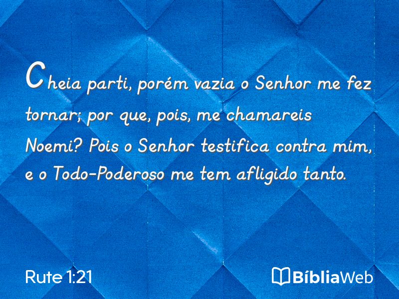 Rute 1:21 em imagem para compartilhar