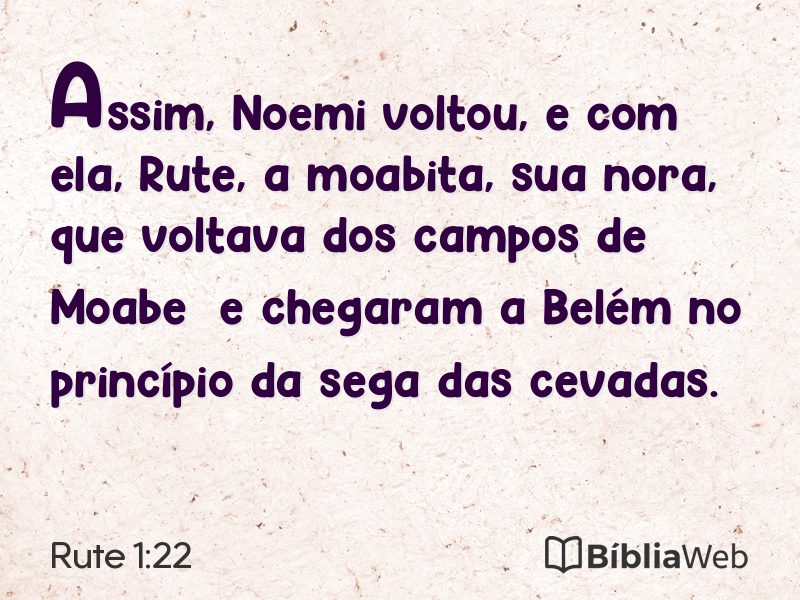 Rute 1:22 em imagem para compartilhar