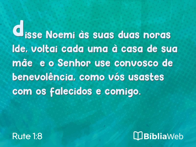 Rute 1:8 em imagem para compartilhar