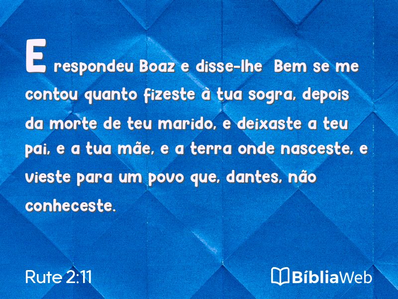 Rute 2:11 em imagem para compartilhar