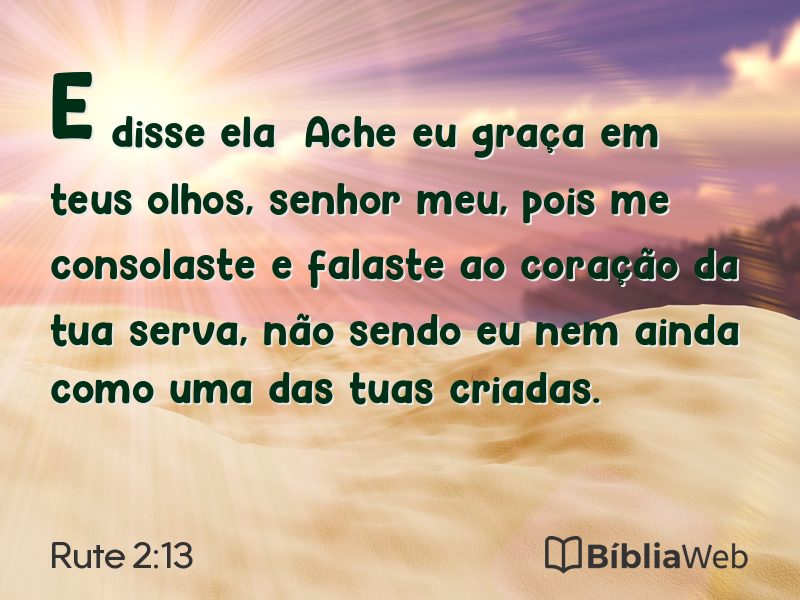 Rute 2:13 em imagem para compartilhar