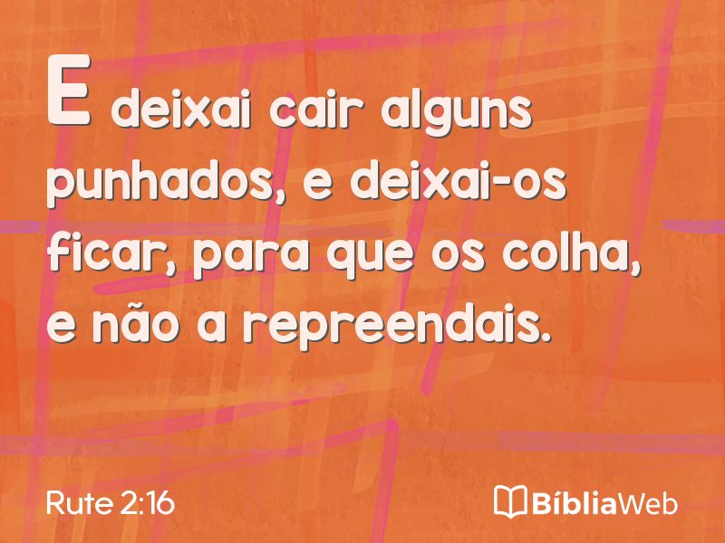 Rute 2:16 em imagem para compartilhar