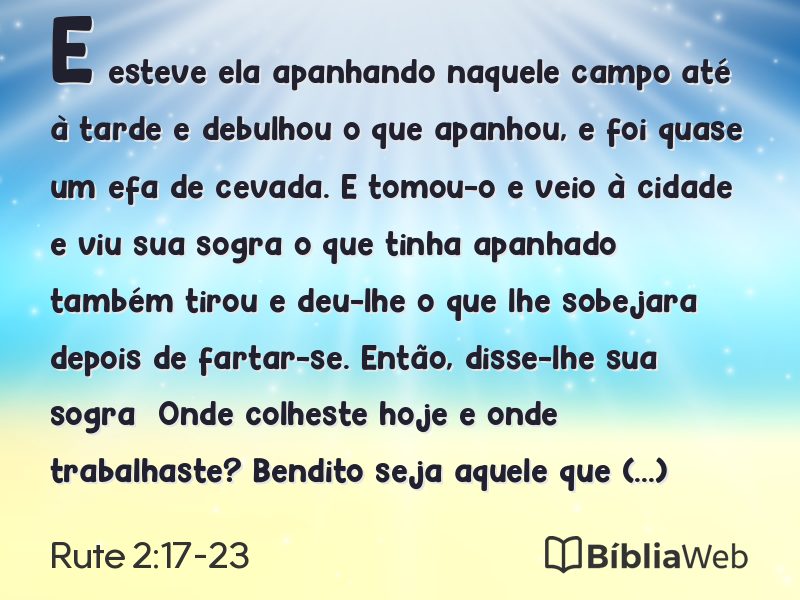 Rute 2:17-23 em imagem para compartilhar