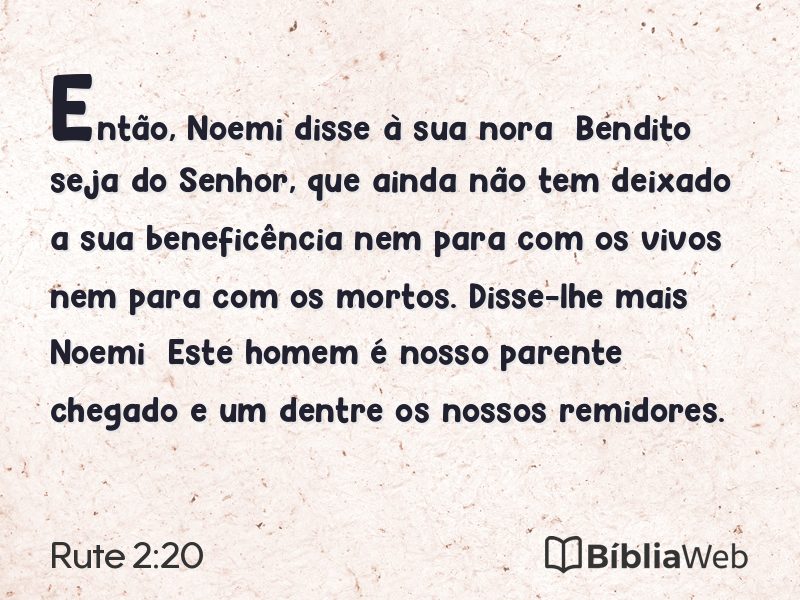 Rute 2:20 em imagem para compartilhar