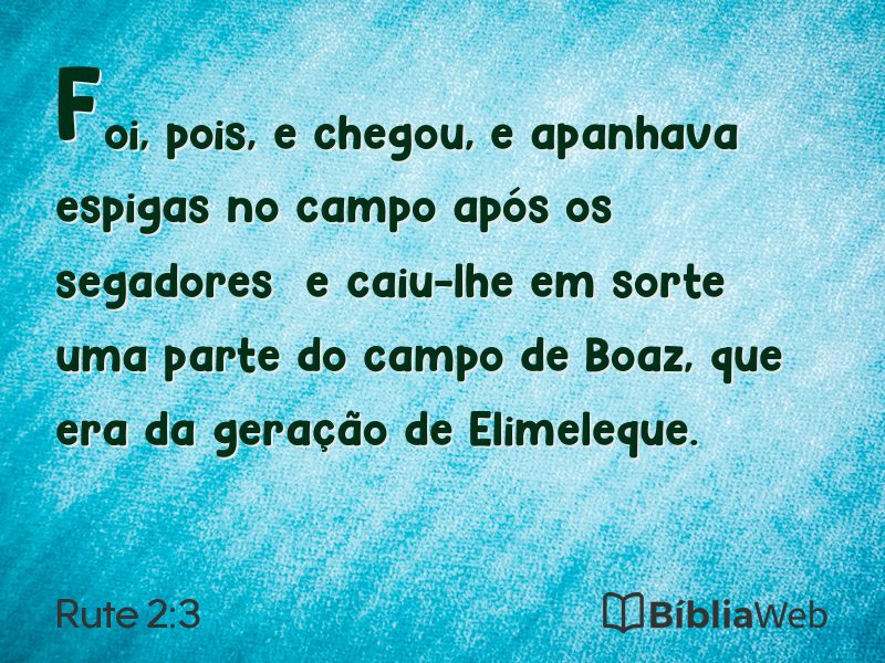 Rute 2:3 em imagem para compartilhar