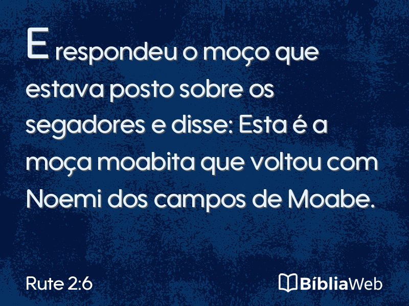 Rute 2:6 em imagem para compartilhar