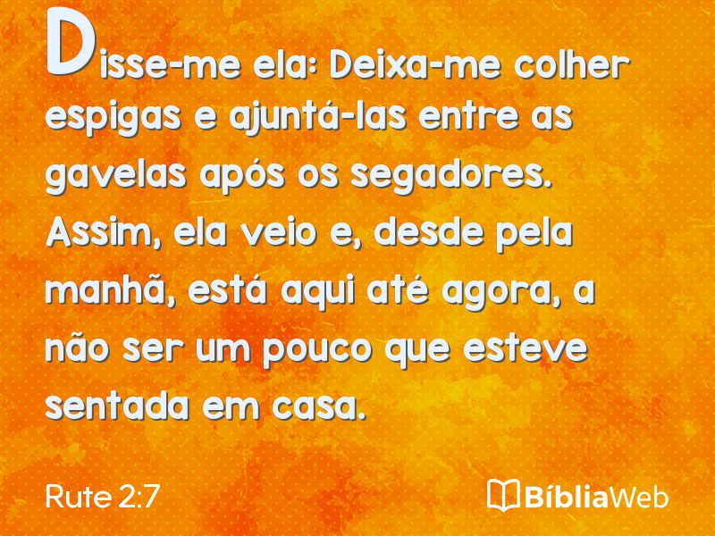 Rute 2:7 em imagem para compartilhar